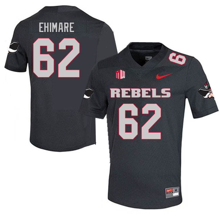 Men #62 Eliel Ehimare UNLV Rebels College Football Jerseys Sale-Charcoal